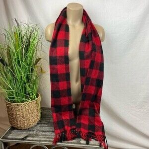 Old Navy Black & Red Plaid Soft Rectangular Scarve Scarf OS New